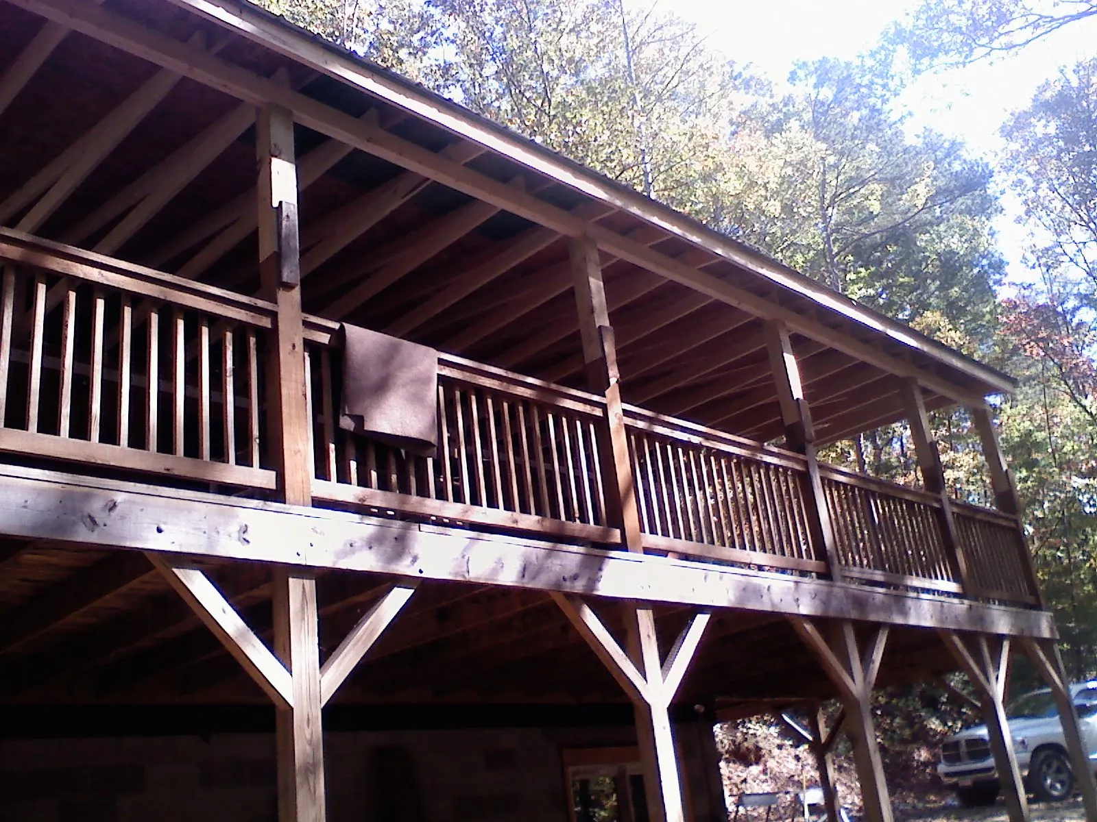 Timber framing under a new elevated porch and deck — Roof Leak Repair in Downingtown by Roofing Brothers